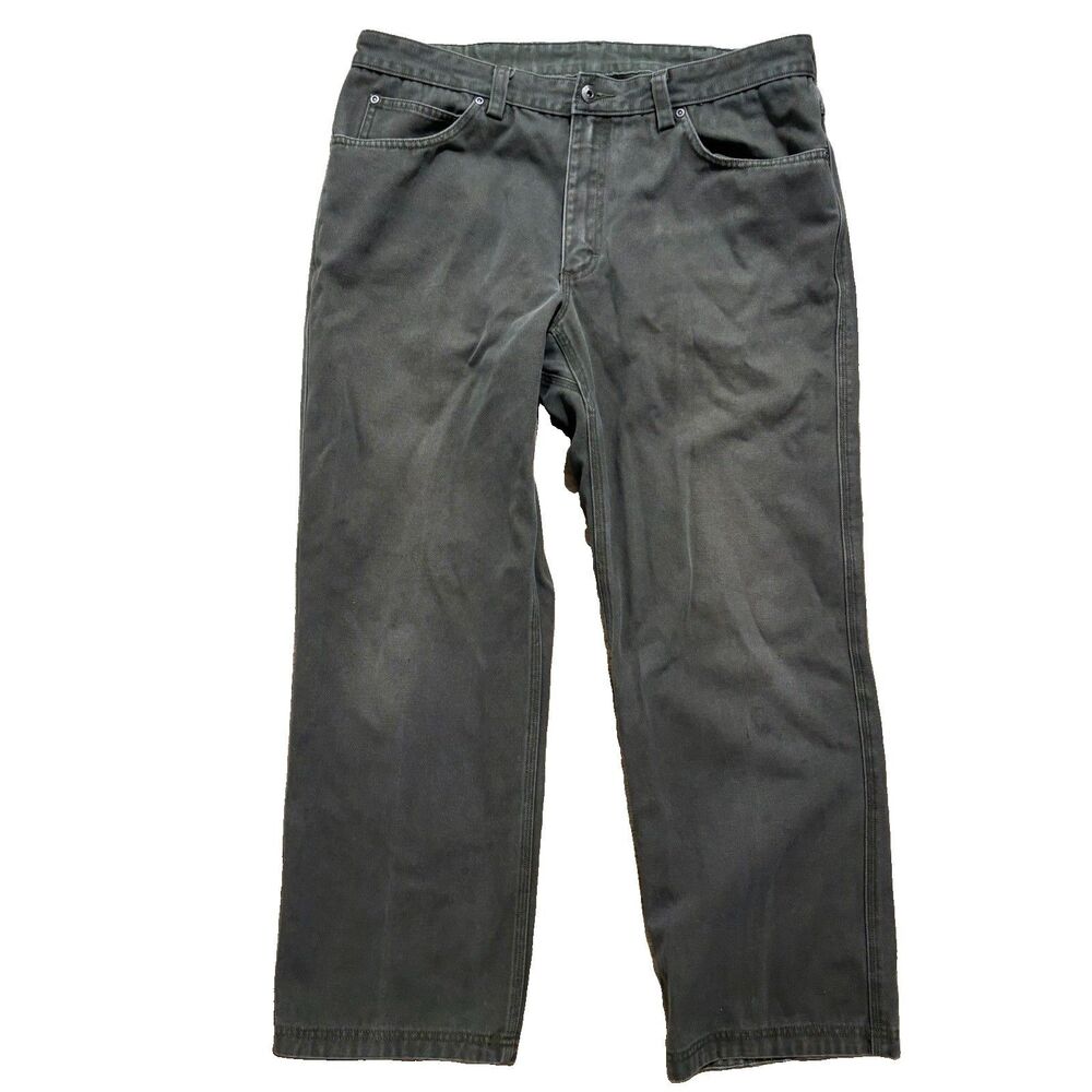 Duluth Trading Heavyweight Fire Hose Pants Men’s 38x30 Green Relaxed Fit READ